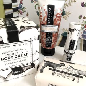 Beekman Goat Milk beauty product set. With bonus case.